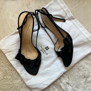 Kate Spade Satin Bow Kitten Heels 9.5